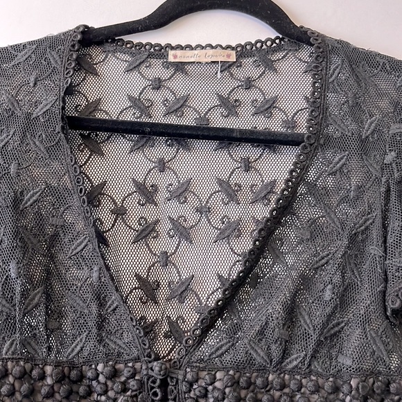Nanette Lepore Lace Embroidered Sheer Top - Picture 6 of 10
